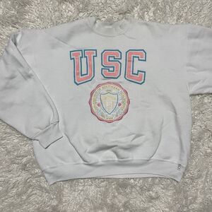 USC Crewneck Sweatshirt Women’s Size XL Pink And Turquoise Vintage